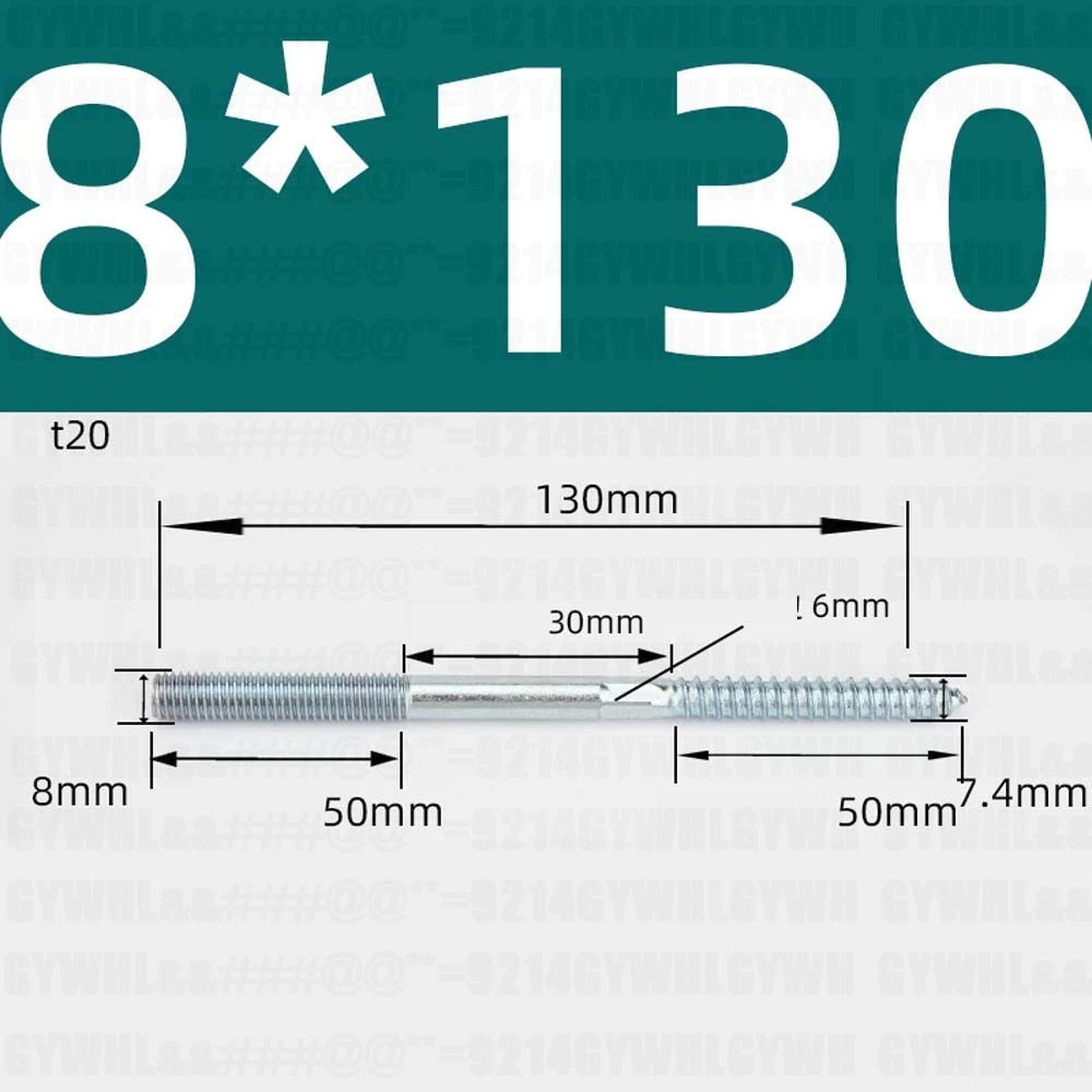 M6 M8 M10 Hanger Bolts – Zinc Plated Steel Torx Drive, Headless Furniture Wood Screws for Sofa Legs & Mounting