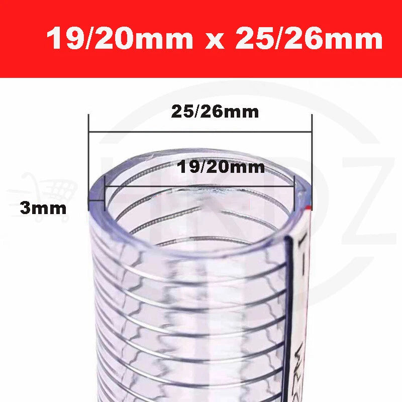 Wire Reinforced Clear PVC Hose Pipe — Heavy Duty, Flexible, Water Air Fuel