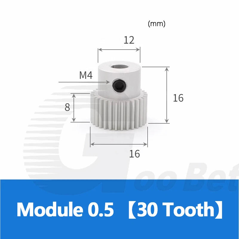 Module 0.5/1/1.5 Precision Spur Gear Aluminium 12-60 Tooth Motor Pinion with Hub