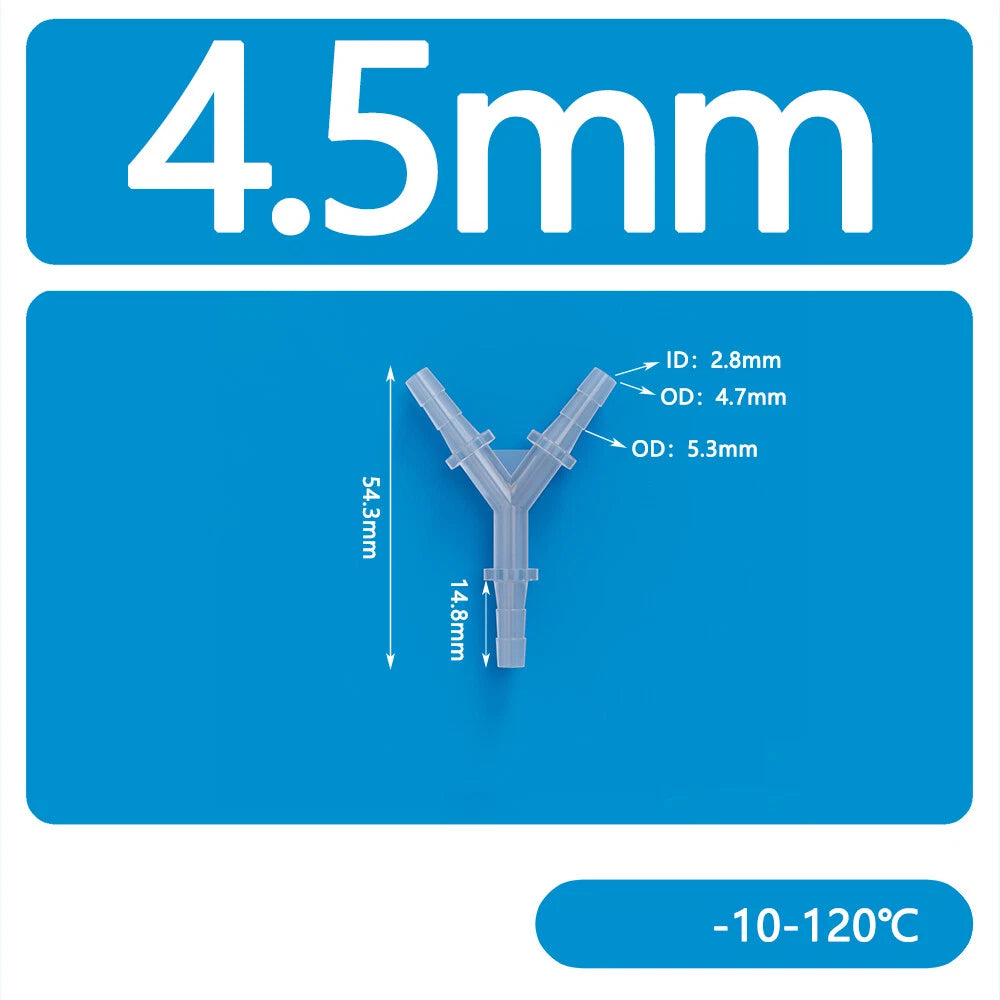 Y-Type 3-Way Barbed Hose Connector — Plastic Tee Fitting for Tube & Pipe