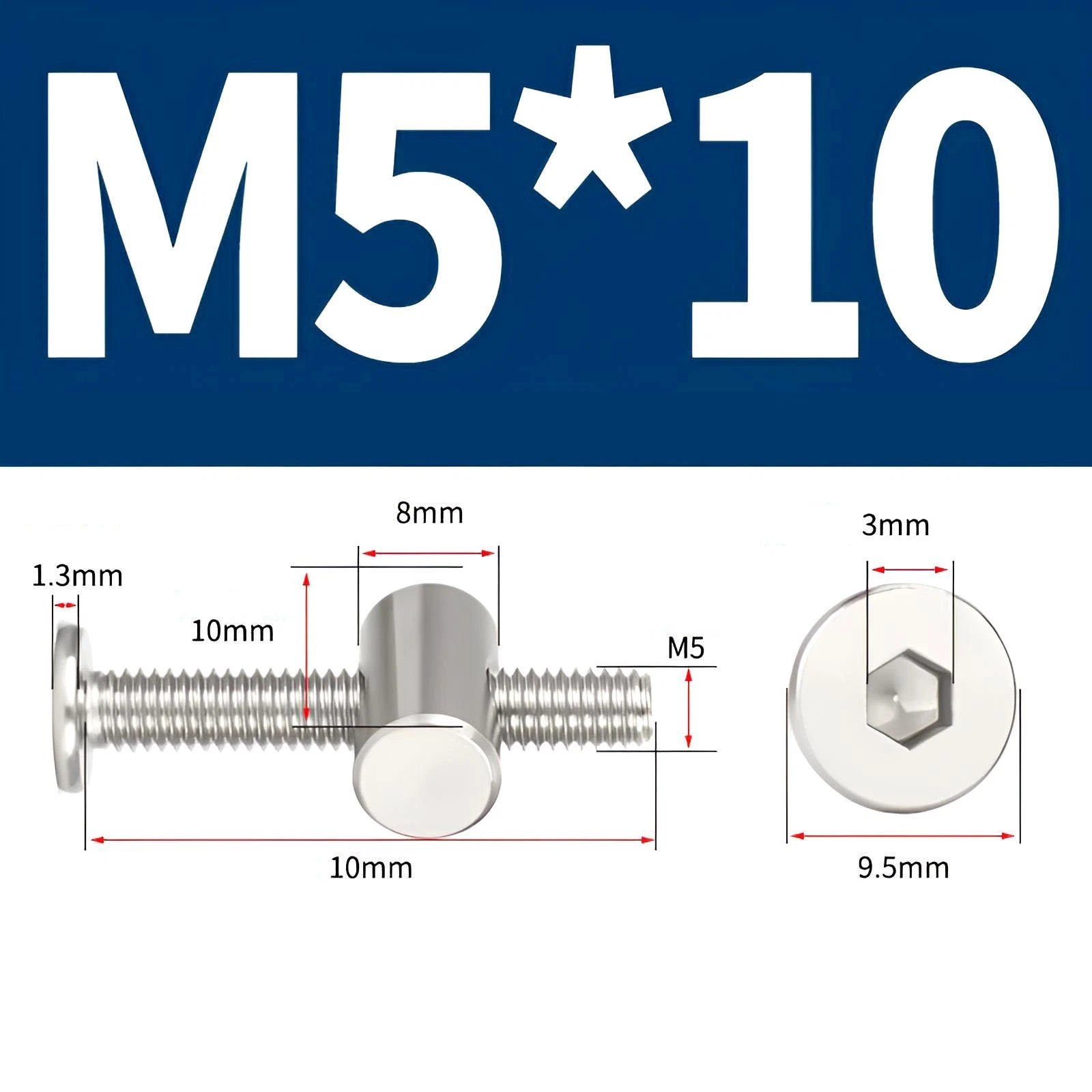 M4 M5 M6 M8 304 Stainless Steel Furniture Connecting Bolts with Barrel Nuts