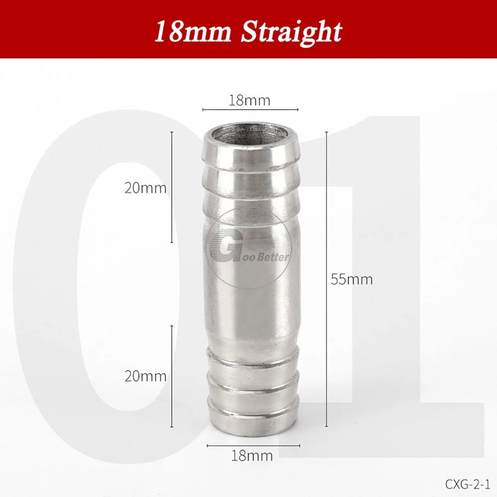 A2 Stainless Steel 8-41mm Barbed Hose Connector,Hosetail Pipe Air Water Oil Fuel