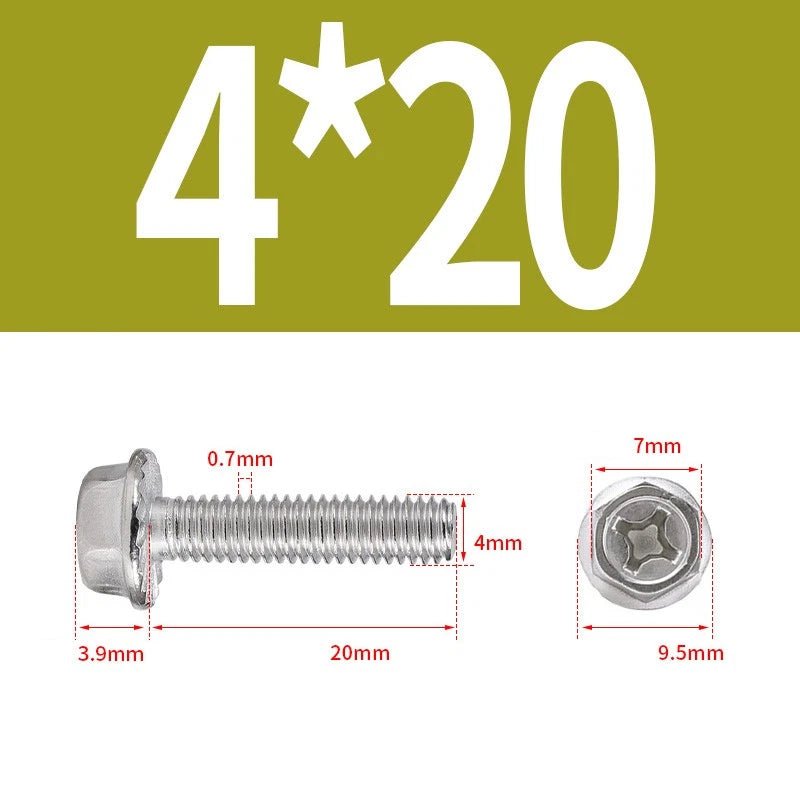 Phillips Hex Flange Screws 304 Stainless Steel M3–M8 | Dentate & Flat Flange - HomeDIYer