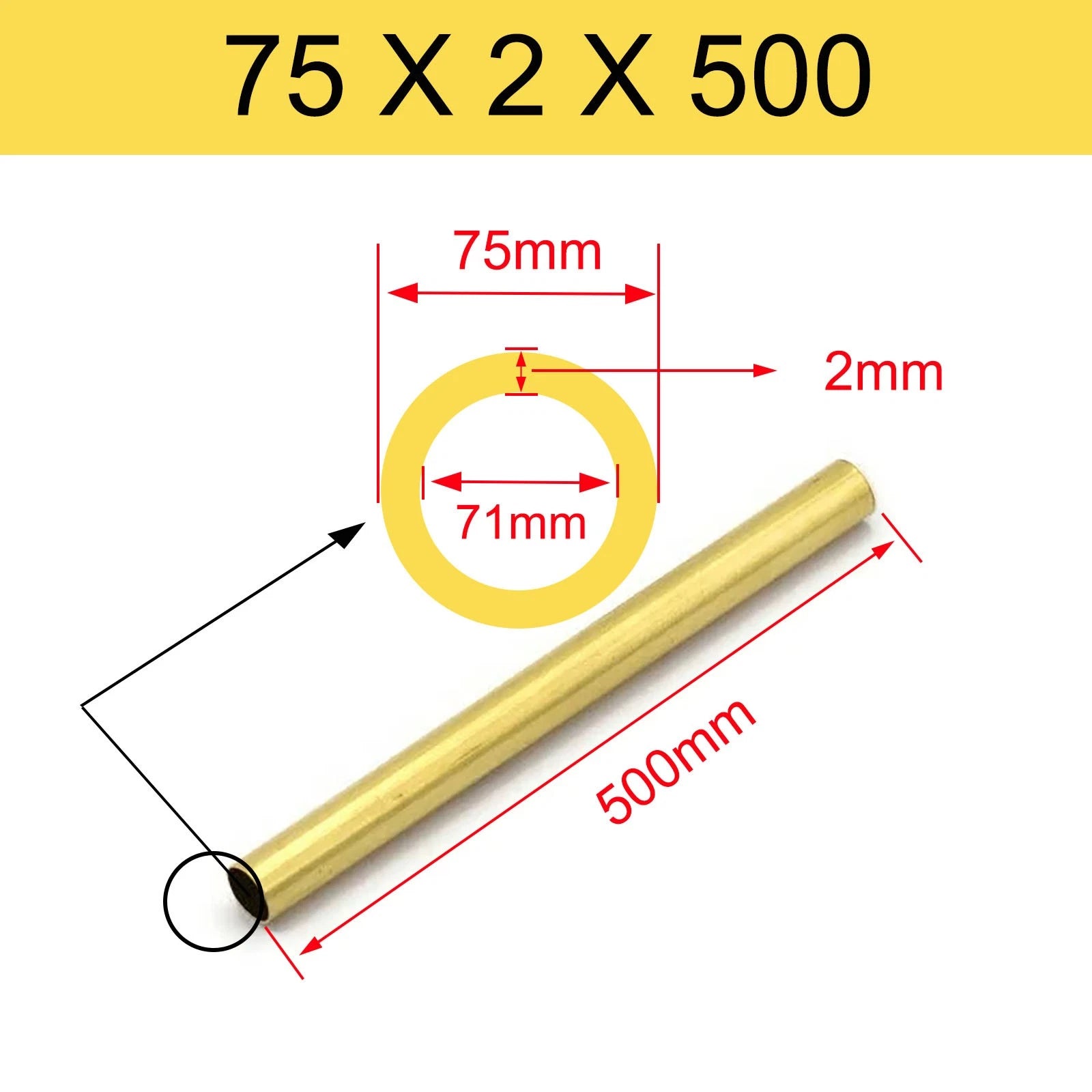 Brass Tubes ROUND PIPE Cu 62% OD 2mm 3mm 4mm 5mm 6mm 7mm 8mm 9mm 10mm To 90mm