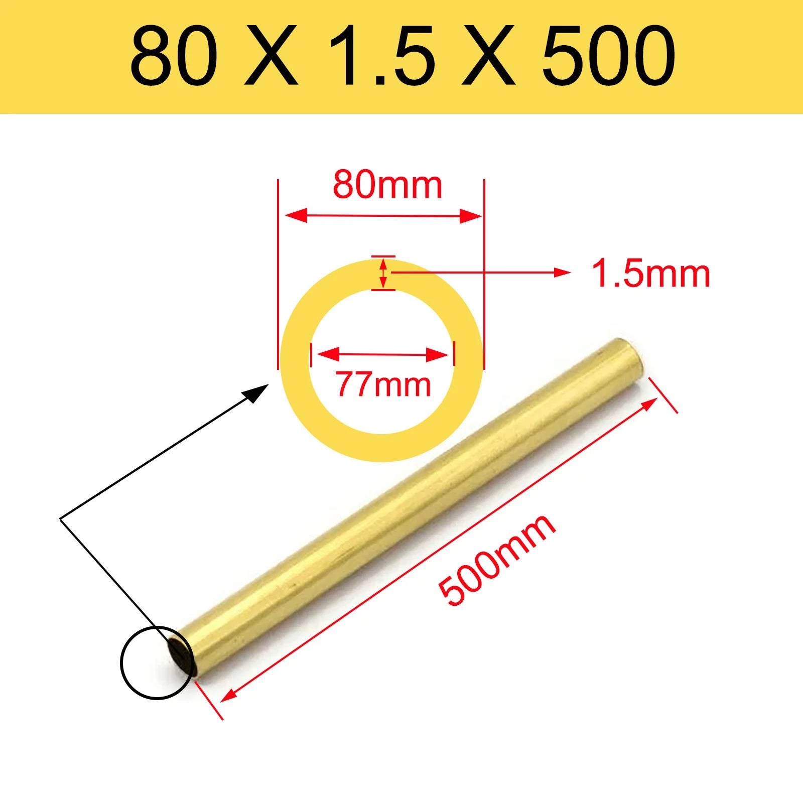 Brass Tubes ROUND PIPE Cu 62% OD 2mm 3mm 4mm 5mm 6mm 7mm 8mm 9mm 10mm To 90mm