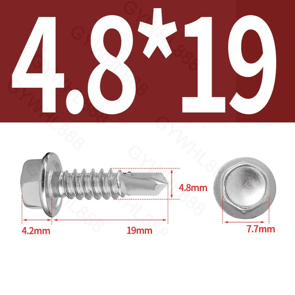 410 & A2 Stainless Hex Head Self‑Drilling Tek Screws – for Metal Roofing & Sheeting