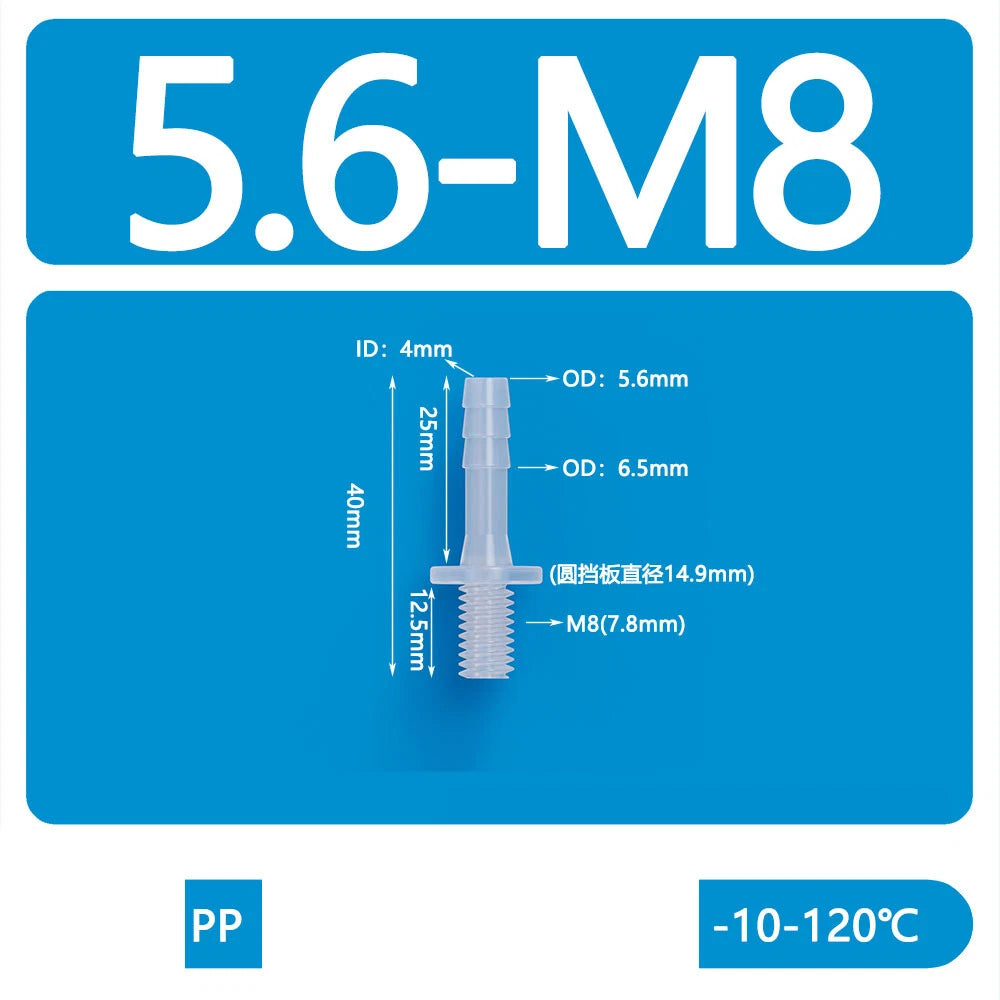BSP Metric External Thread Straight Barb Connector – Plastic Hose Pipe Fitting