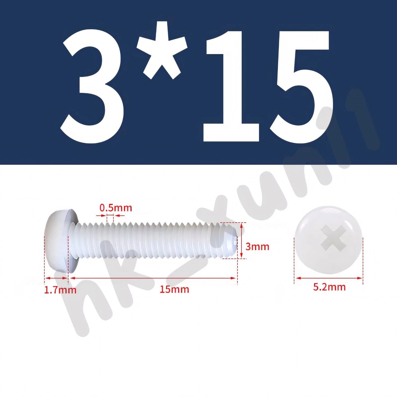 White/Black Nylon Phillips Machine Screws – M2 to M6, Plastic Round Pan Head Bolts
