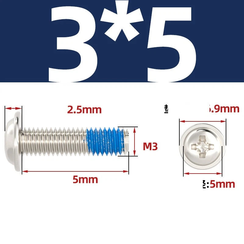 M2–M6 Flanged Button Head Screws – Carbon Steel, Phillips Drive, Nickel or Black Zinc Plated