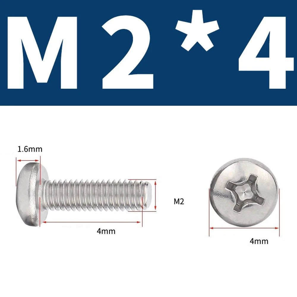 Phillips Pan Head Machine Screws — A4 Marine Grade Stainless Steel, DIN 7985 (M1.6–M10) - HomeDIYer