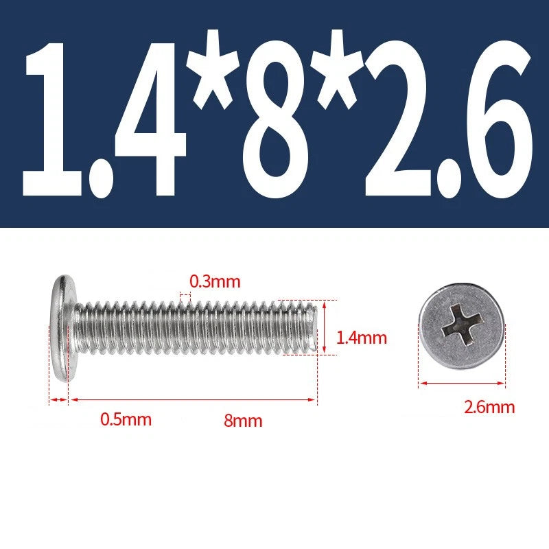 M1–M8 Ultra Thin Flat Head Phillips Machine Screws – A2 Stainless Steel, Fully Threaded