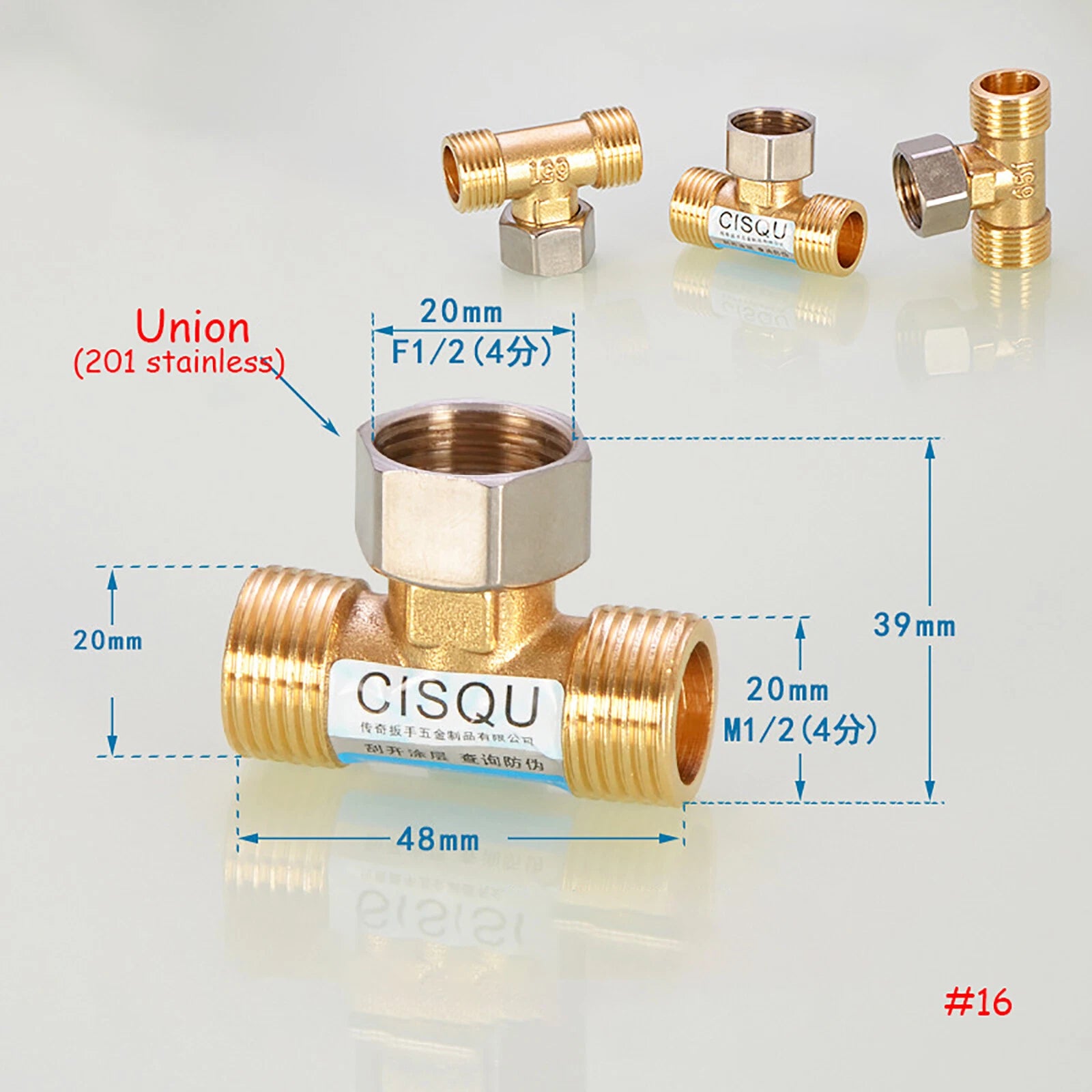 1/2" BSP Brass Pipe Fittings – Elbow, Tee & Union Coupler