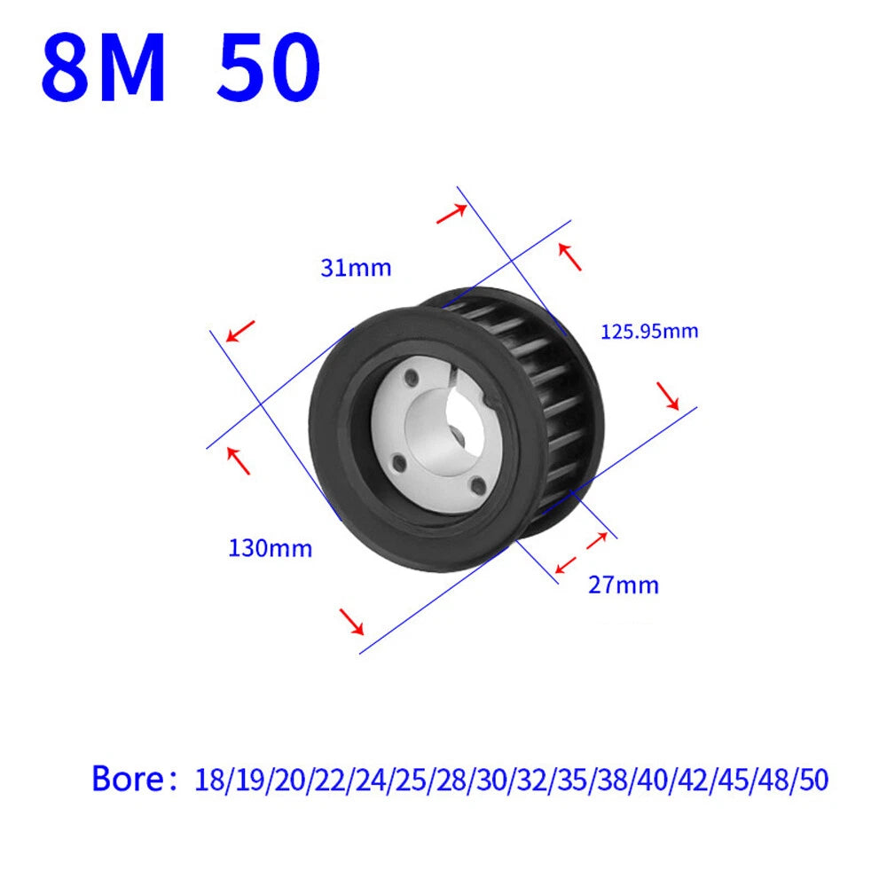HTD-8M 18-60Teeth Timing Belt Pulleys With Expansion Sleeve Width 32mm 45# Steel