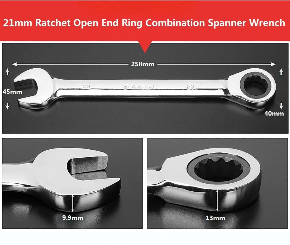 Ratchet Open End Ring Combination Spanner Wrench Set Automotive Tool 6mm-24mm