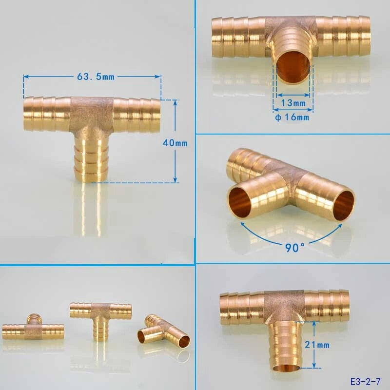 Brass Hose Joiner Fittings — Straight, Y, T & 4-Way Connectors | 6mm–19mm