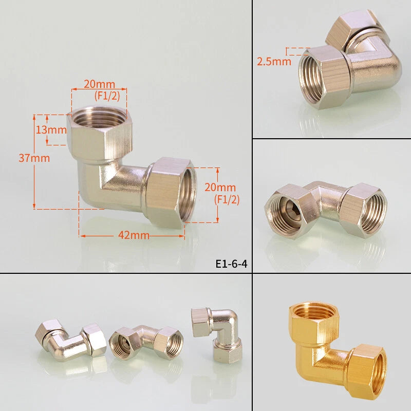 1/2" Copper Tee Elbow Diverter Valve Adapter — Hose & Shower Connector (24 Styles)