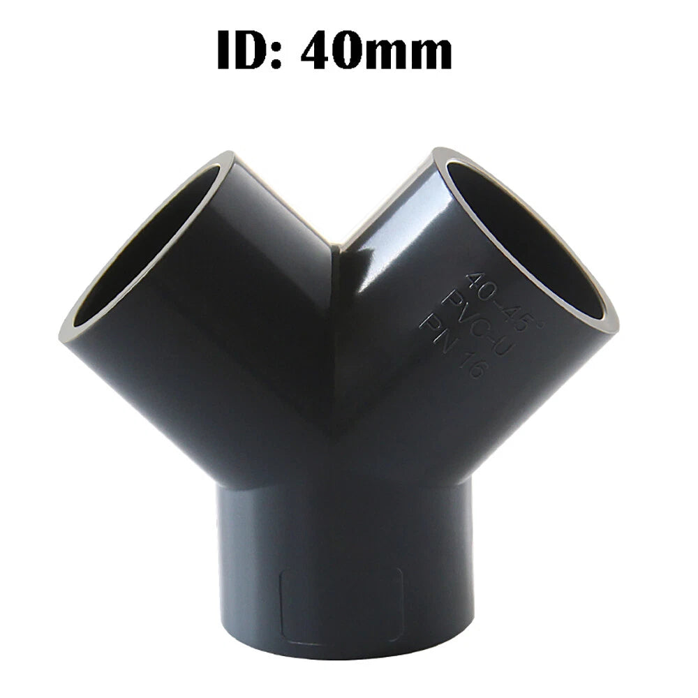 PVC Y-Fitting ID 20~63mm White Blue Grey PVC Y-Type Pipe Fitting Split Fittings