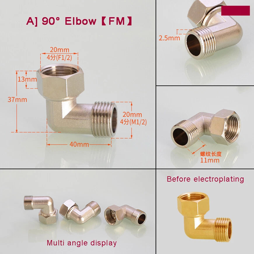 BSP 1/2" Brass Pipe Fittings – Tee, Elbow, Cross & Y-Connector