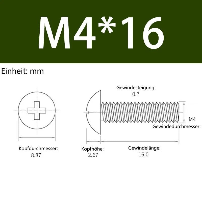 M3 M4 M5 Aluminum Phillips Truss Head Screws DIN 7983 – Metric Machine Bolts - HomeDIYer