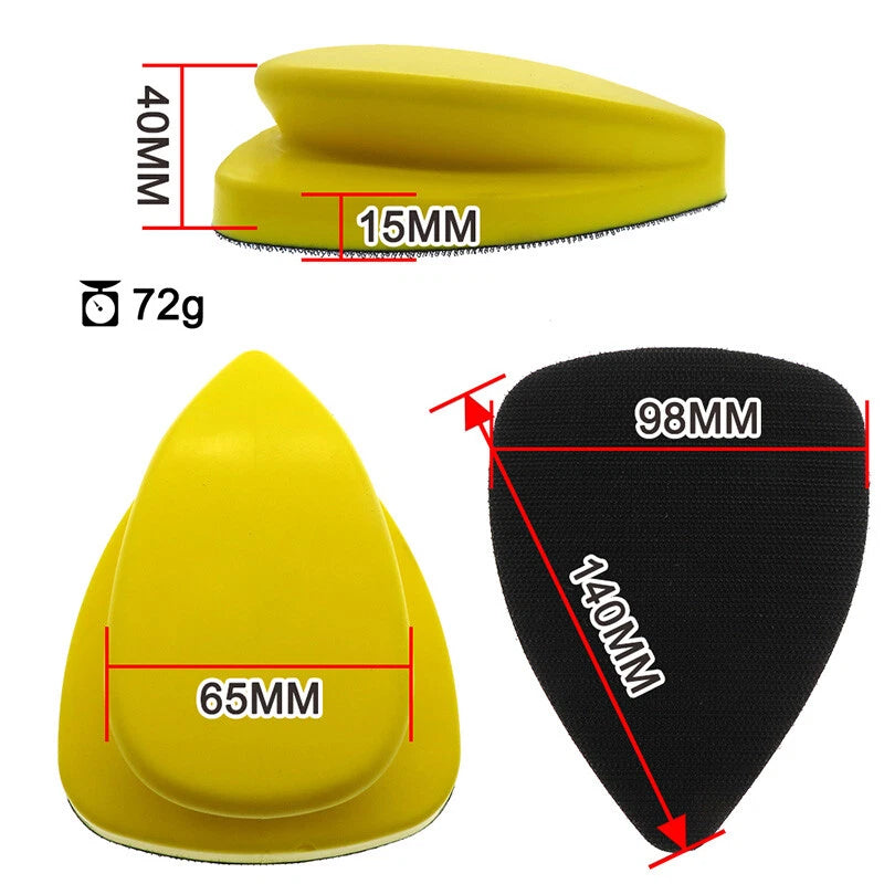 Mouse‑Shaped Hand Sanding Block — Ergonomic Foam Grip with Hook & Loop Base for Standard Sanding Discs