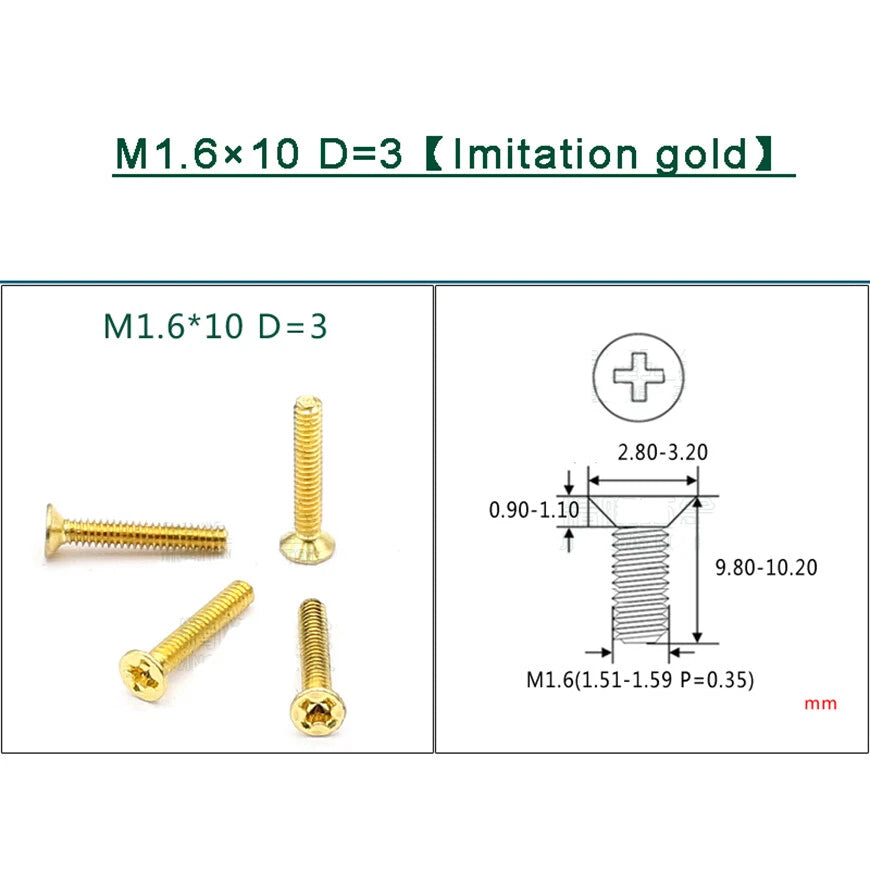 M1–M1.8 Phillips Countersunk Flat Head Machine Screws – Carbon Steel or 304 Stainless, Multiple Finishes