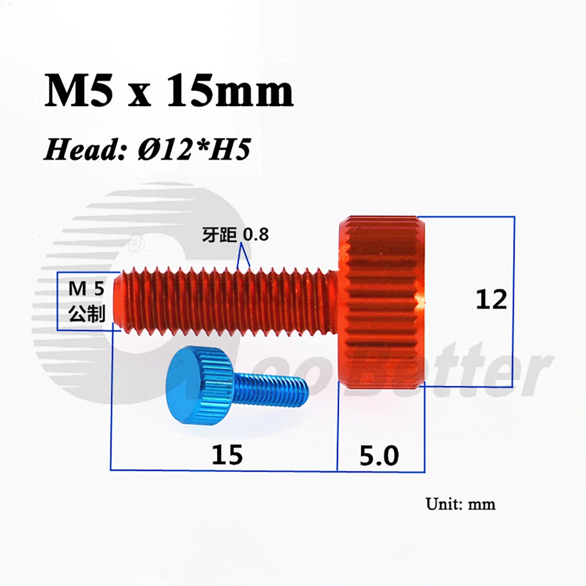 Aluminum Knurled Thumb Screws – M2 to M6 Flat Head Hand Grip Bolts, 10 Colors
