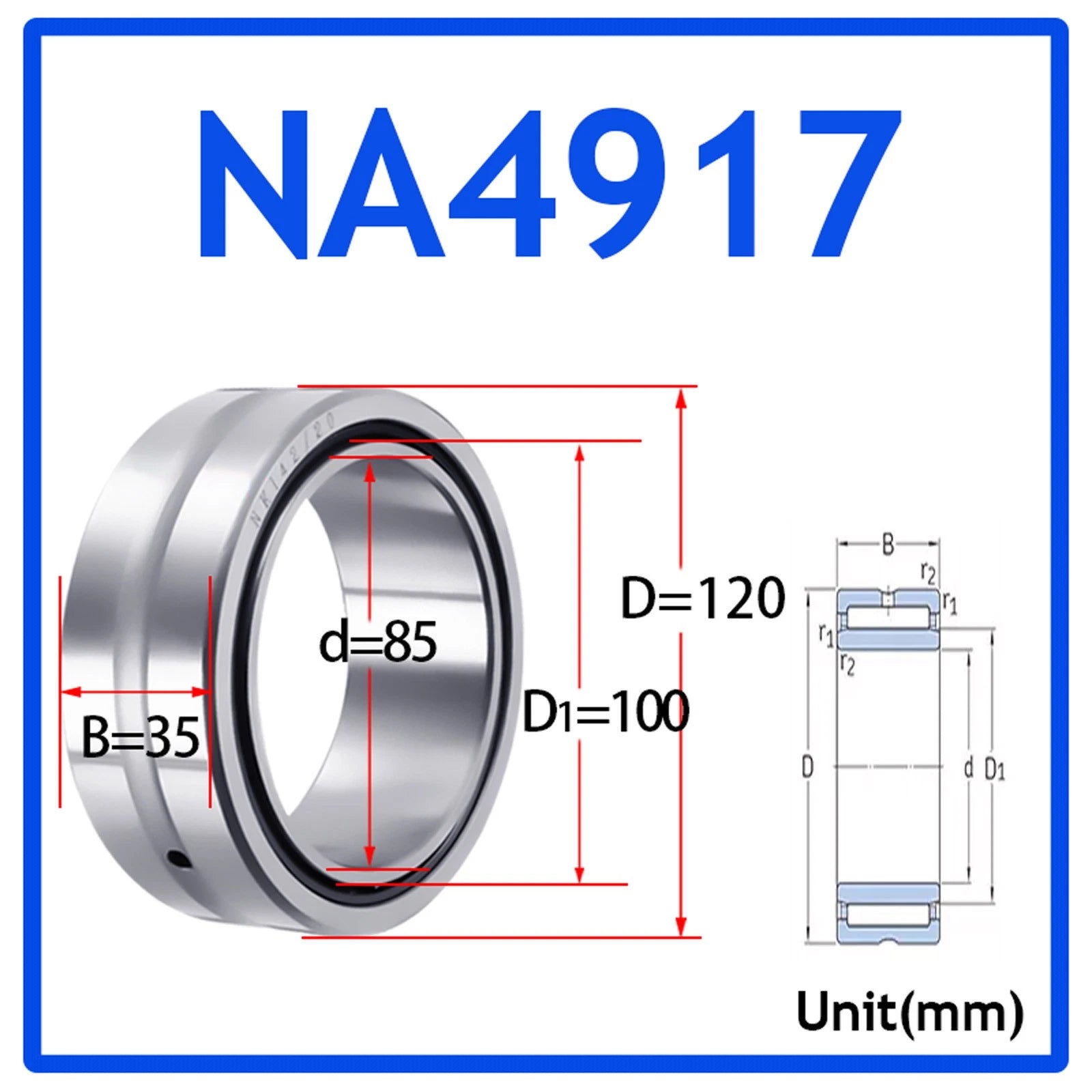 Needle Roller Bearings With Inner Ring High-Quality NA4900 - NA6920 ID 10-100mm