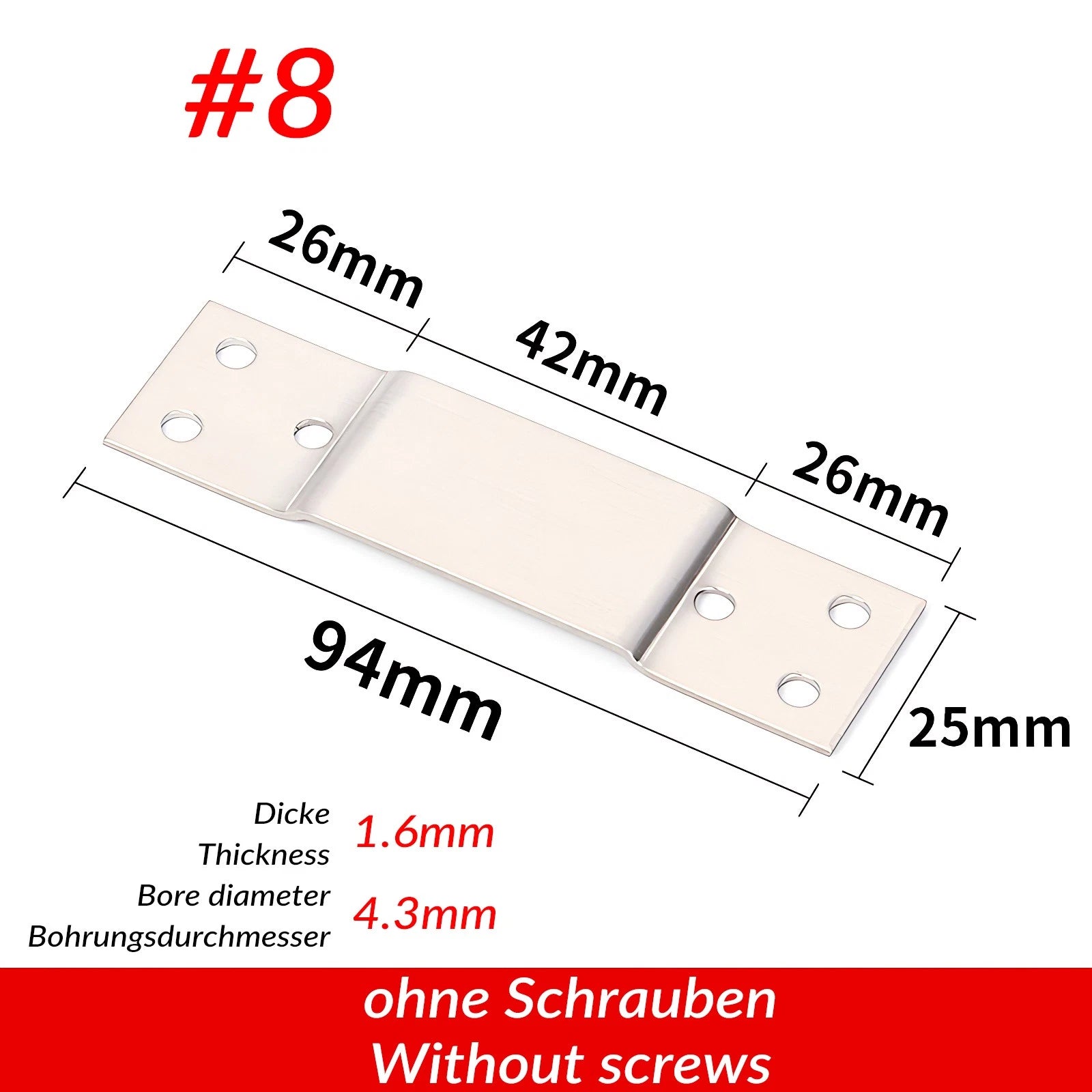 U Shaped Brackets Flat Hooks Stainless Hooks Ceramic Tile Display Bracket