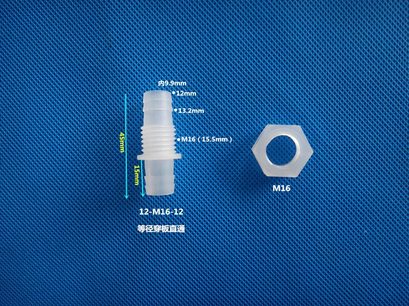 Metric Plastic Striaght Bulkhead Fitting Hose Barb Connector Inch Tube Adapter
