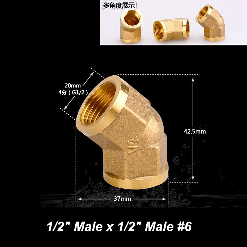 BSP Brass Pipe Fittings – Elbow & Union Connectors, Female/Male, 1/2" 3/4" 1"