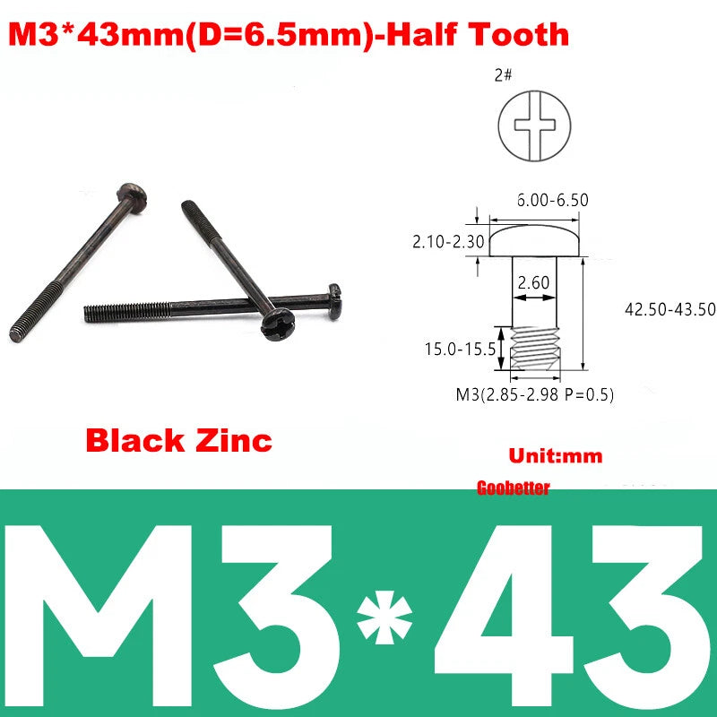 M3 Phillips Pan Head Machine Screws – 3mm to 43mm, Multiple Coatings (100–500 PCS)