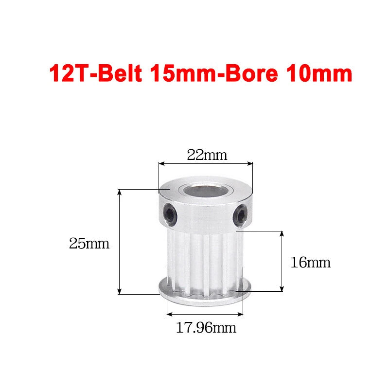 5M Timing Belt Pulley 10T 12T 14T 15T 16T 18T Bore 5mm-12mm for 15mm Width Belt