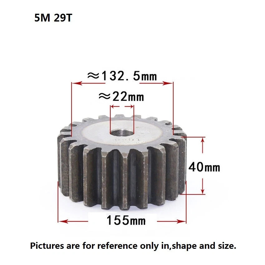 5 Modulus 10-70Tooth Spur Gears 45# Steel Thickness 40mm Motor Power Drive Gear