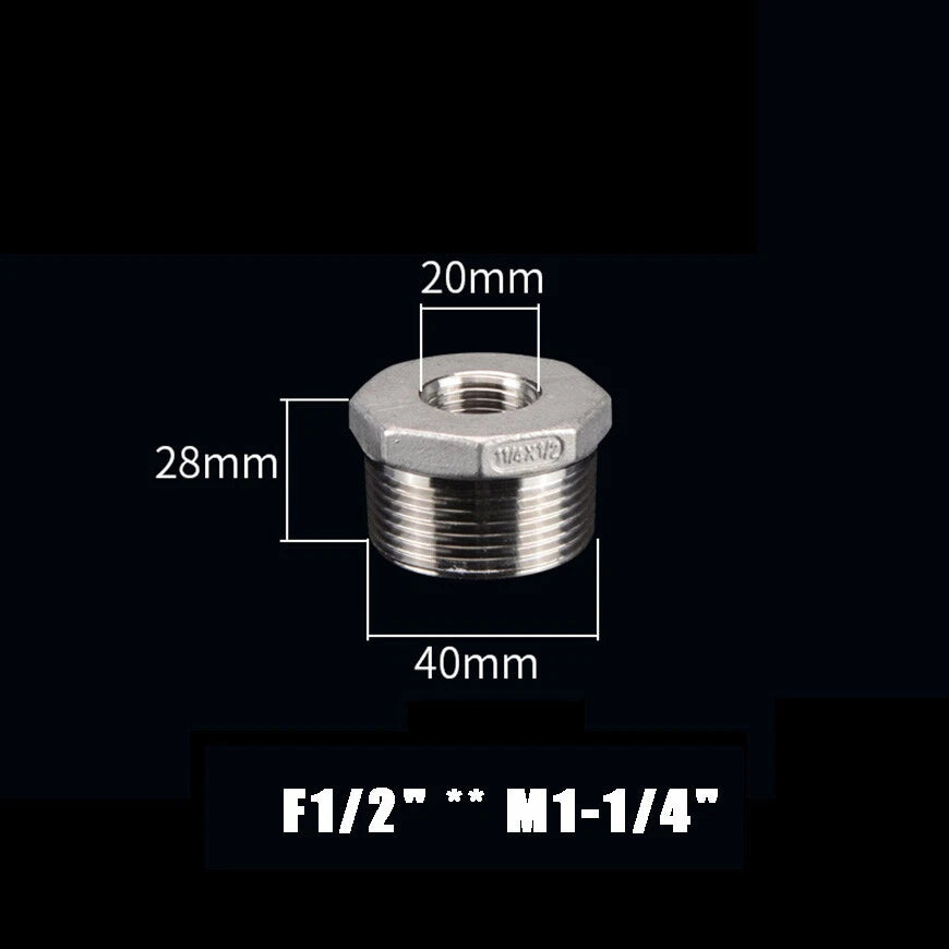 BSP Male to Female Reducing Bush Stainless Steel Pipe Fitting Adapter