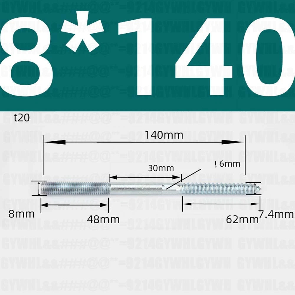 M6 M8 M10 Hanger Bolts – Zinc Plated Steel Torx Drive, Headless Furniture Wood Screws for Sofa Legs & Mounting