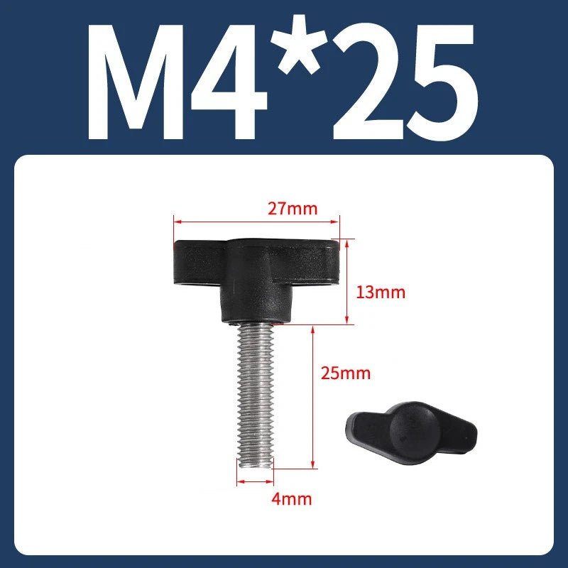 M4 M5 M6 M8 Wing Knob T - Handle Thumb Screw Bolts – Plastic Clamping Knob with Male Thread - HomeDIYer
