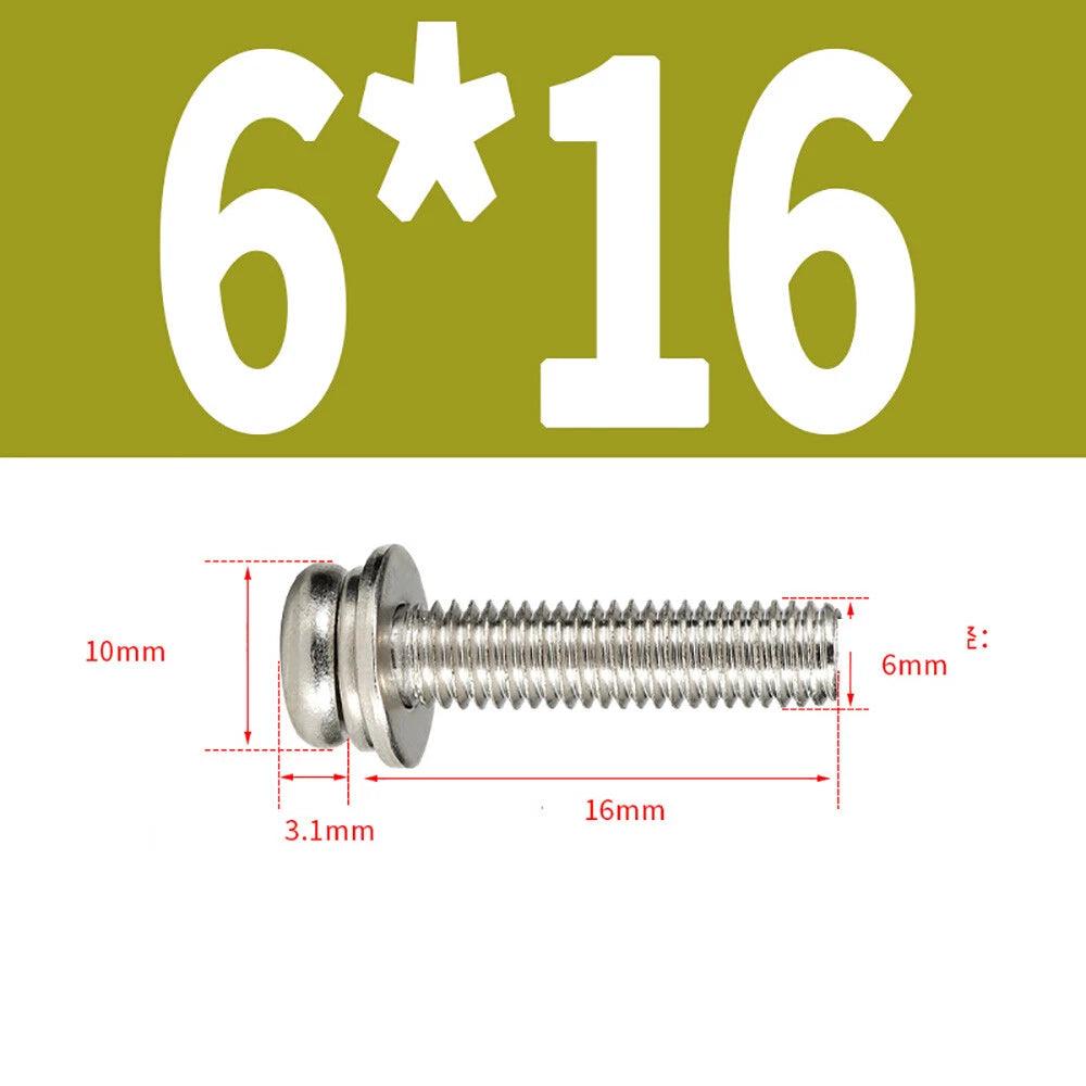 M5–M8 Phillips Pan Head Screws with Flat Washer – Nickel Plated or Black Zinc, Carbon Steel