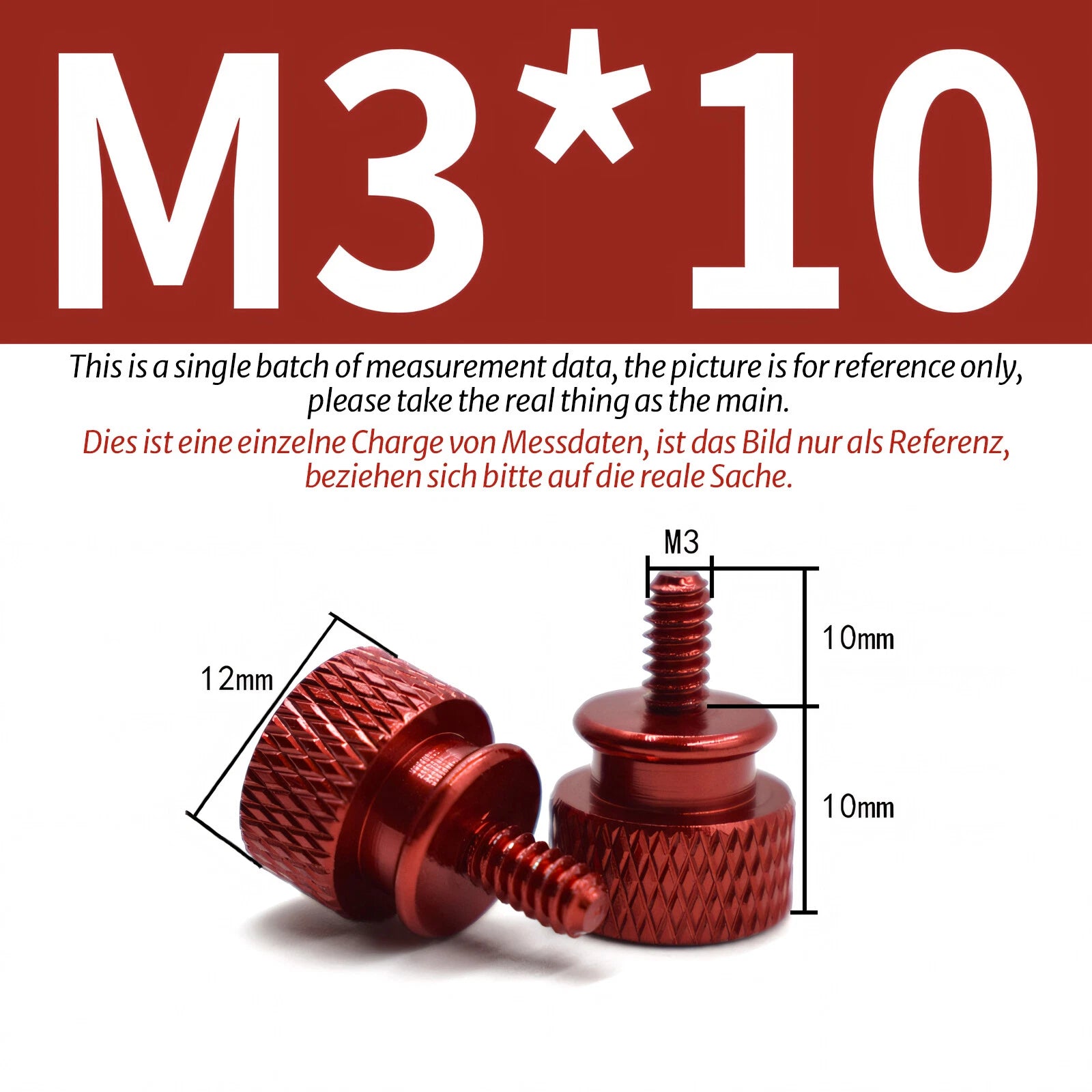 M3 Knurled Thumb Screws – Colorful Aluminum Alloy Hand-Tighten Grip Bolts