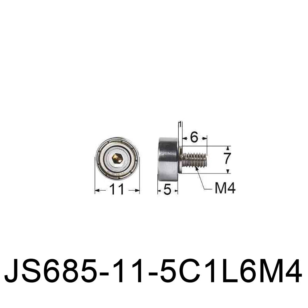NTBG 7-52mm Metal Ball Bearing Pulley Flat Roller Guiding Wheel M3-M10 Threaded