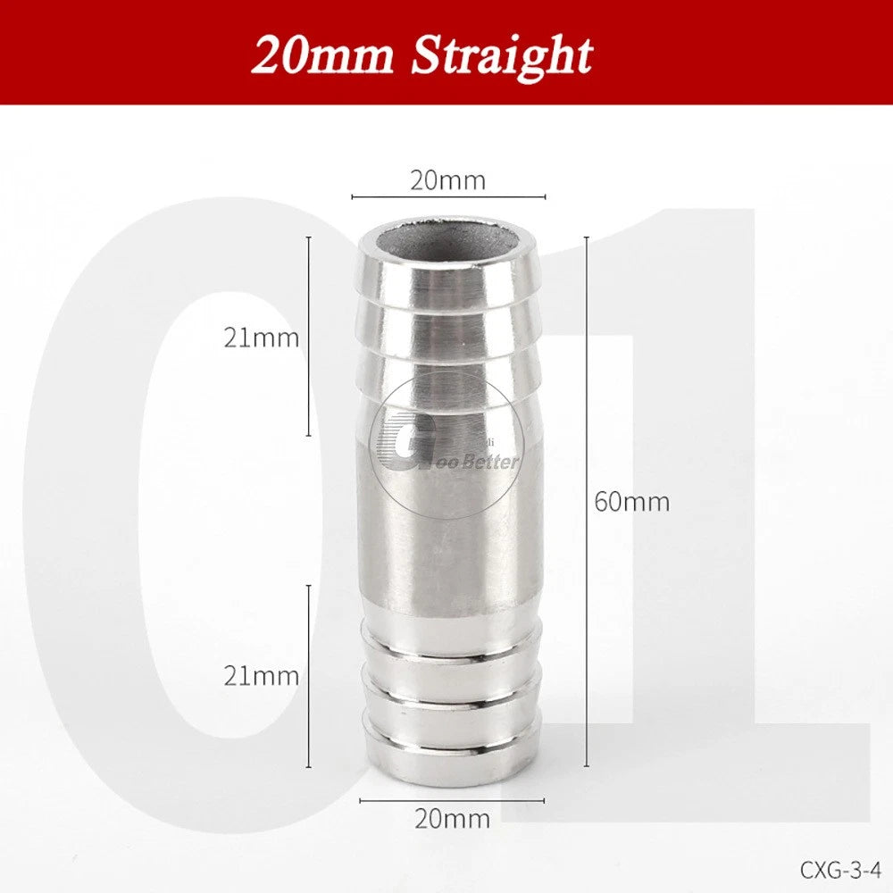 A2 Stainless Steel 8-41mm Barbed Hose Connector,Hosetail Pipe Air Water Oil Fuel