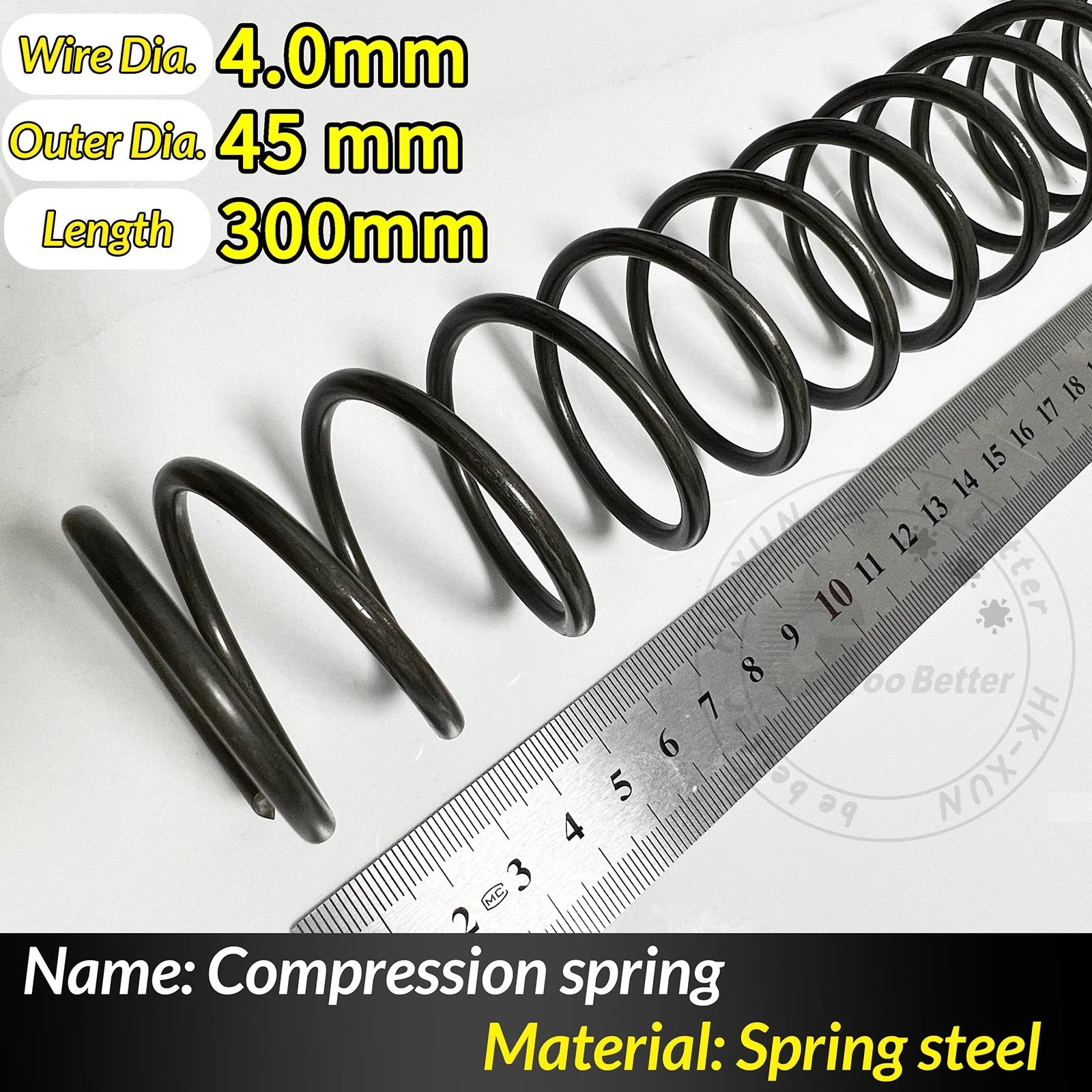 Compression Spring Pressure Springs, Wire Dia 4-5mm, OD 20-80mm, Length 300mm
