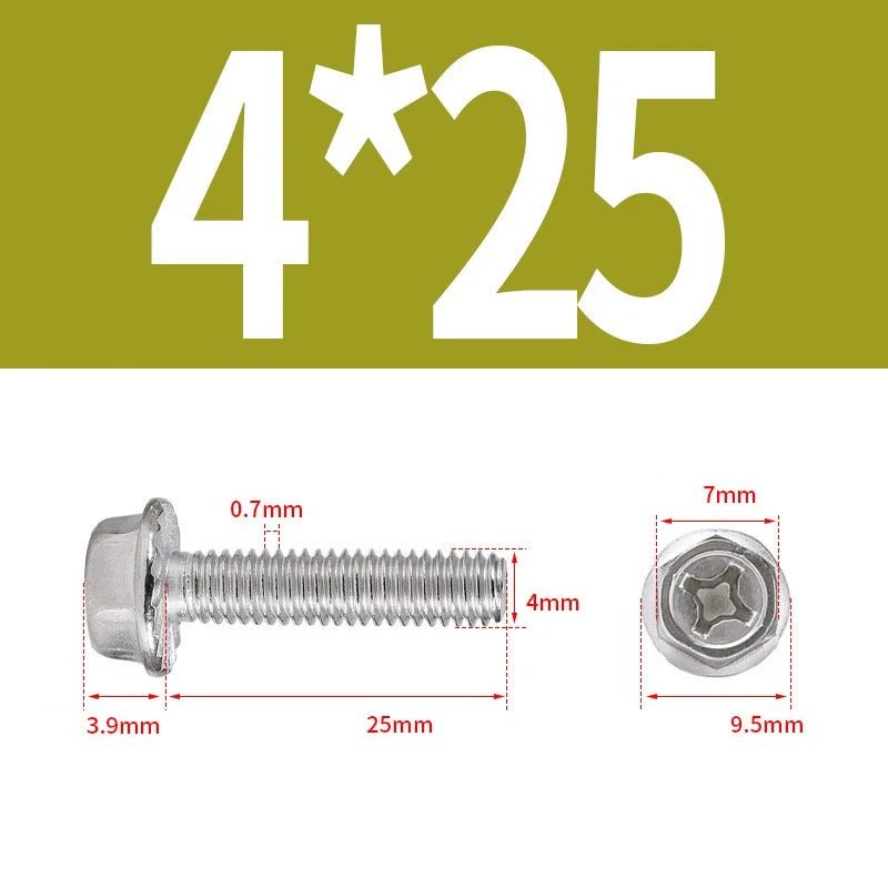 Phillips Hex Flange Screws 304 Stainless Steel M3–M8 | Dentate & Flat Flange - HomeDIYer