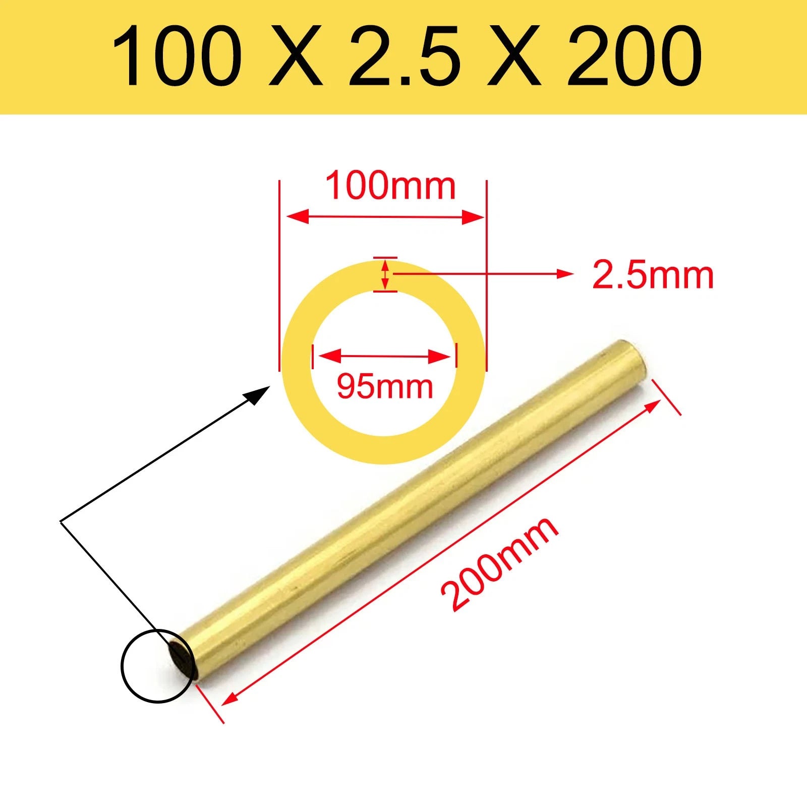 Brass Tubes ROUND PIPE Cu 62% OD 2mm 3mm 4mm 5mm 6mm 7mm 8mm 9mm 10mm To 90mm