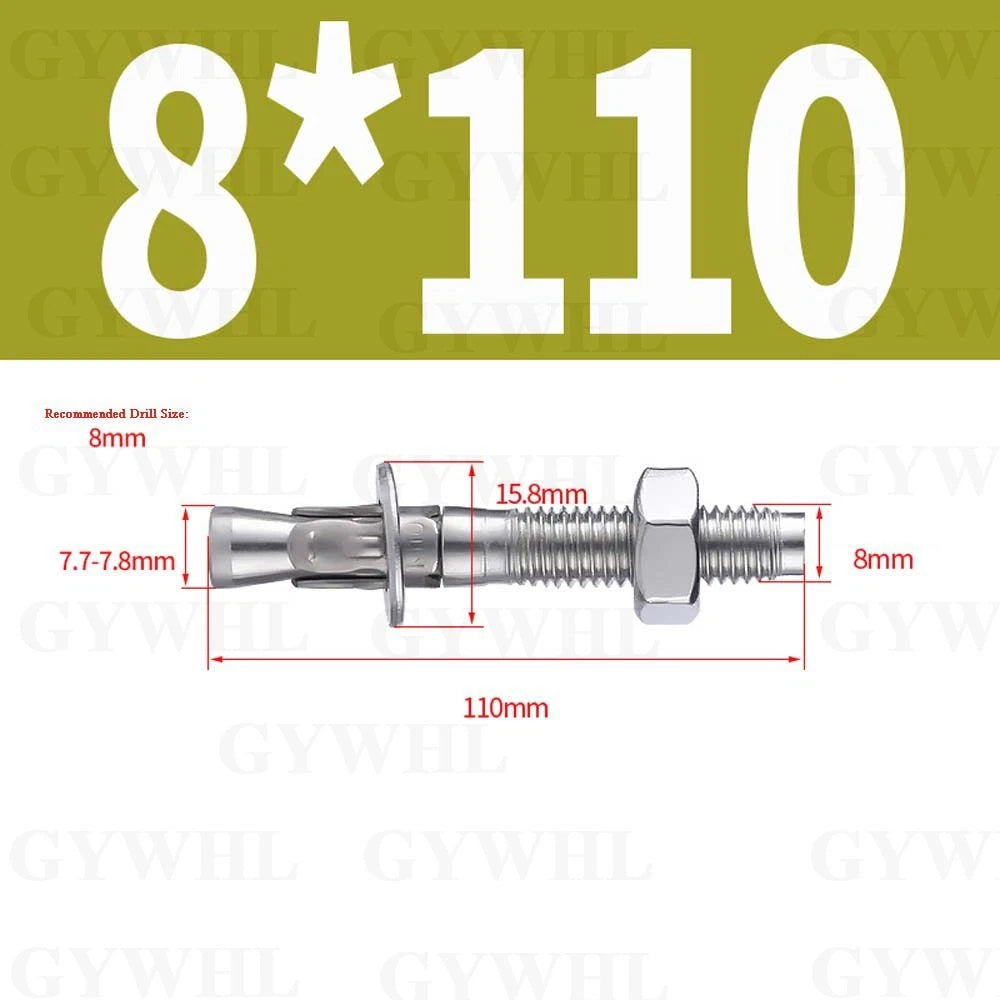 Hex Head Expansion Anchor Bolts — M6 to M20, Stainless Steel A2 & Zinc Plated, Extra Long