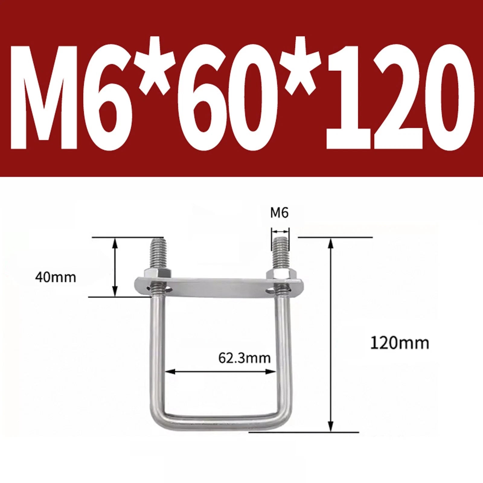 M6 M8 M10 M12 U Bolt Plates & Nuts Standard U-Bolts Stainless Steel 304 Trailer