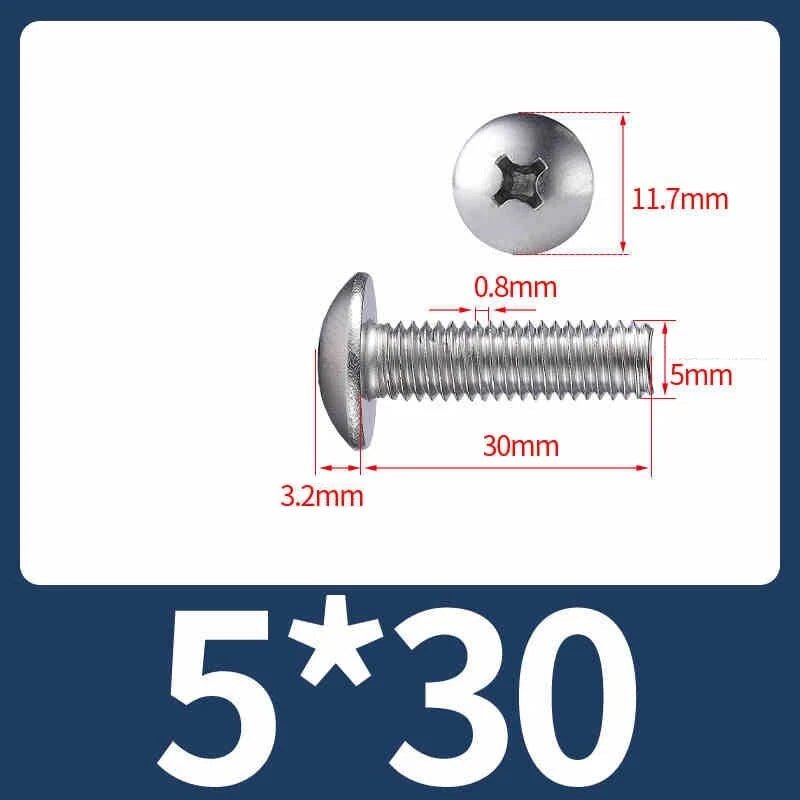 M2–M8 Stainless Steel Phillips Truss Head Machine Screws | 201 / 304 / 316 - HomeDIYer