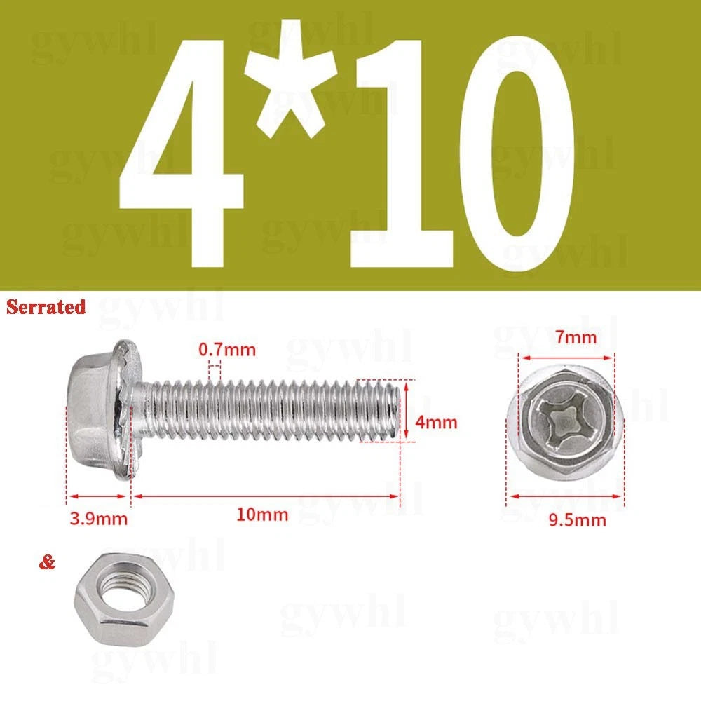 Phillips Hex Flange Bolts with Hex Nuts — Serrated & Smooth, M3–M8