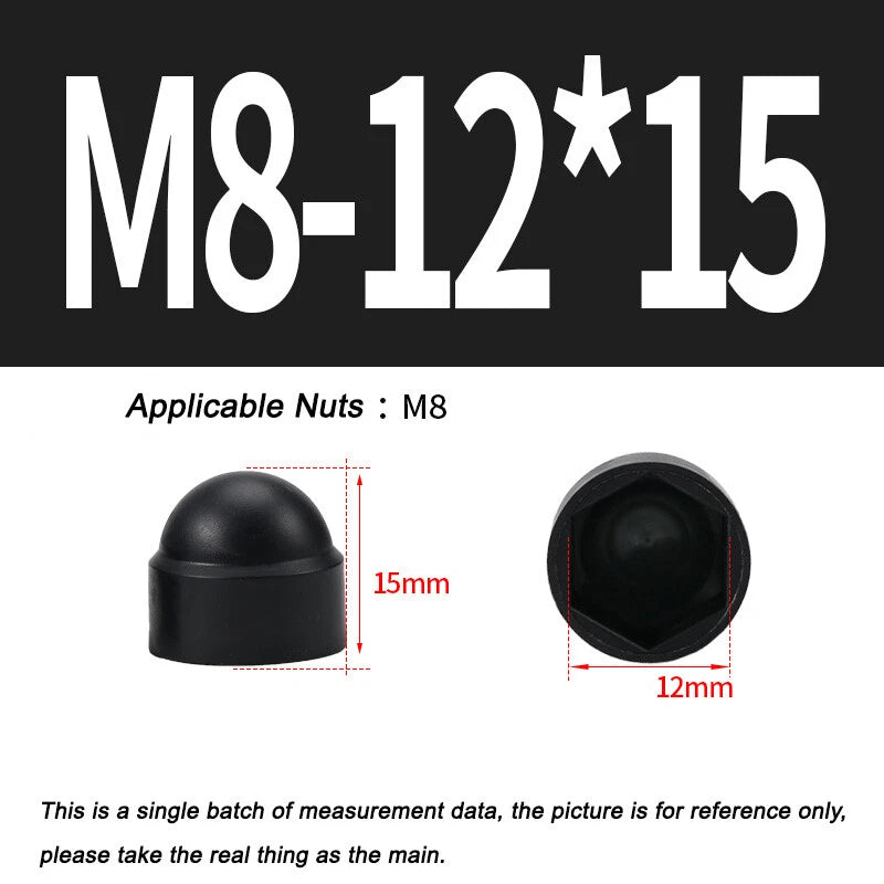 Hex Bolt & Nut Protection Caps – Plastic Hexagonal Screw Covers for M4 M5 M6 M8 M10 to M24 (PE, 5-100 Pack)