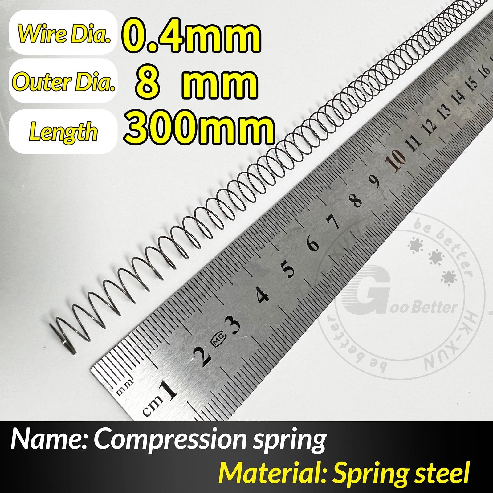 Compression Spring Pressure Springs, Wire Dia 0.3-1.0mm, OD 2-25mm, Length 300mm