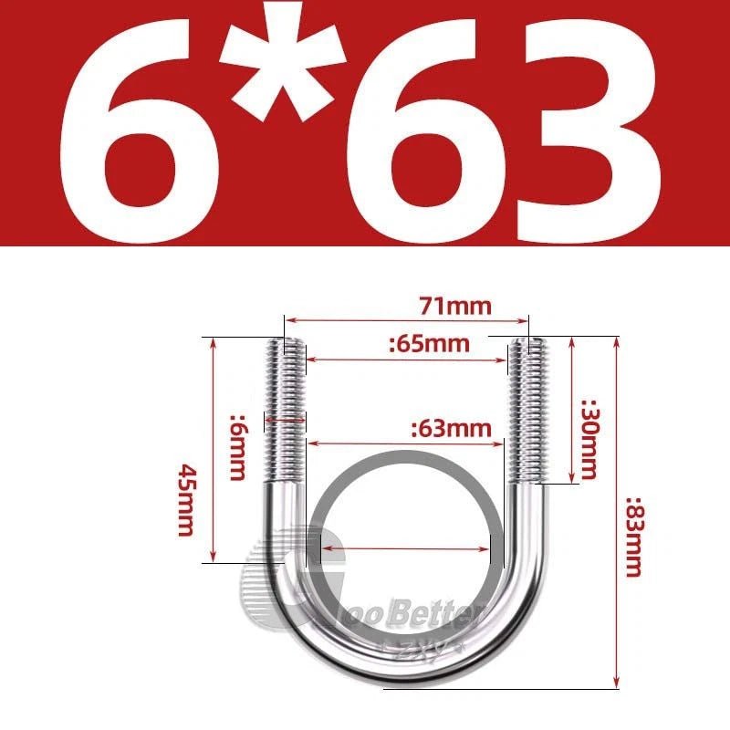 Square U - Bolts Stainless Steel — M6 to M24 | 304 A2 & 316 A4 Marine Grade - HomeDIYer